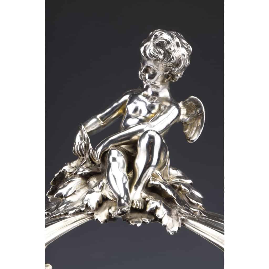 ORFEVRES Risler & Carré – Important centre de table en argent massif XIXe siècle | Biron 