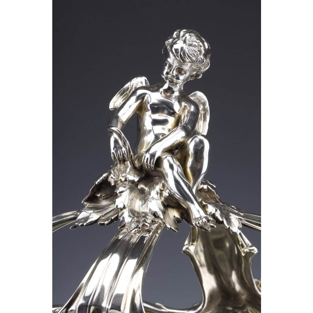 ORFEVRES Risler & Carré – Important centre de table en argent massif XIXe siècle | Biron 