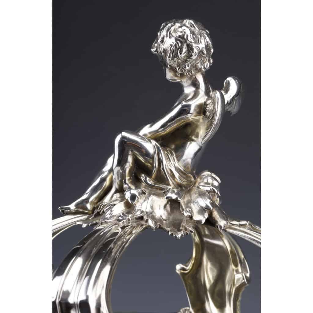 ORFEVRES Risler & Carré – Important centre de table en argent massif XIXe siècle | Biron 