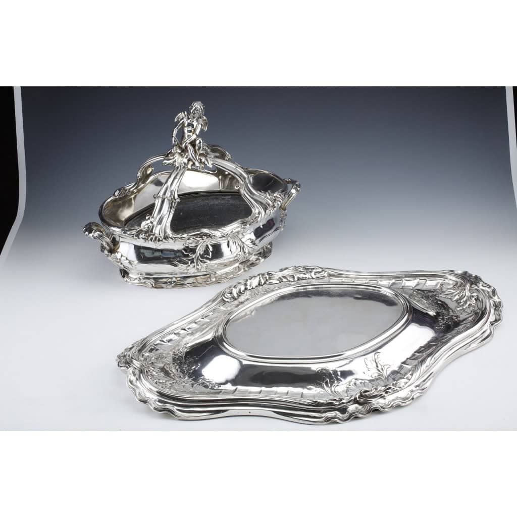 ORFEVRES Risler & Carré – Important centre de table en argent massif XIXe siècle | Biron 