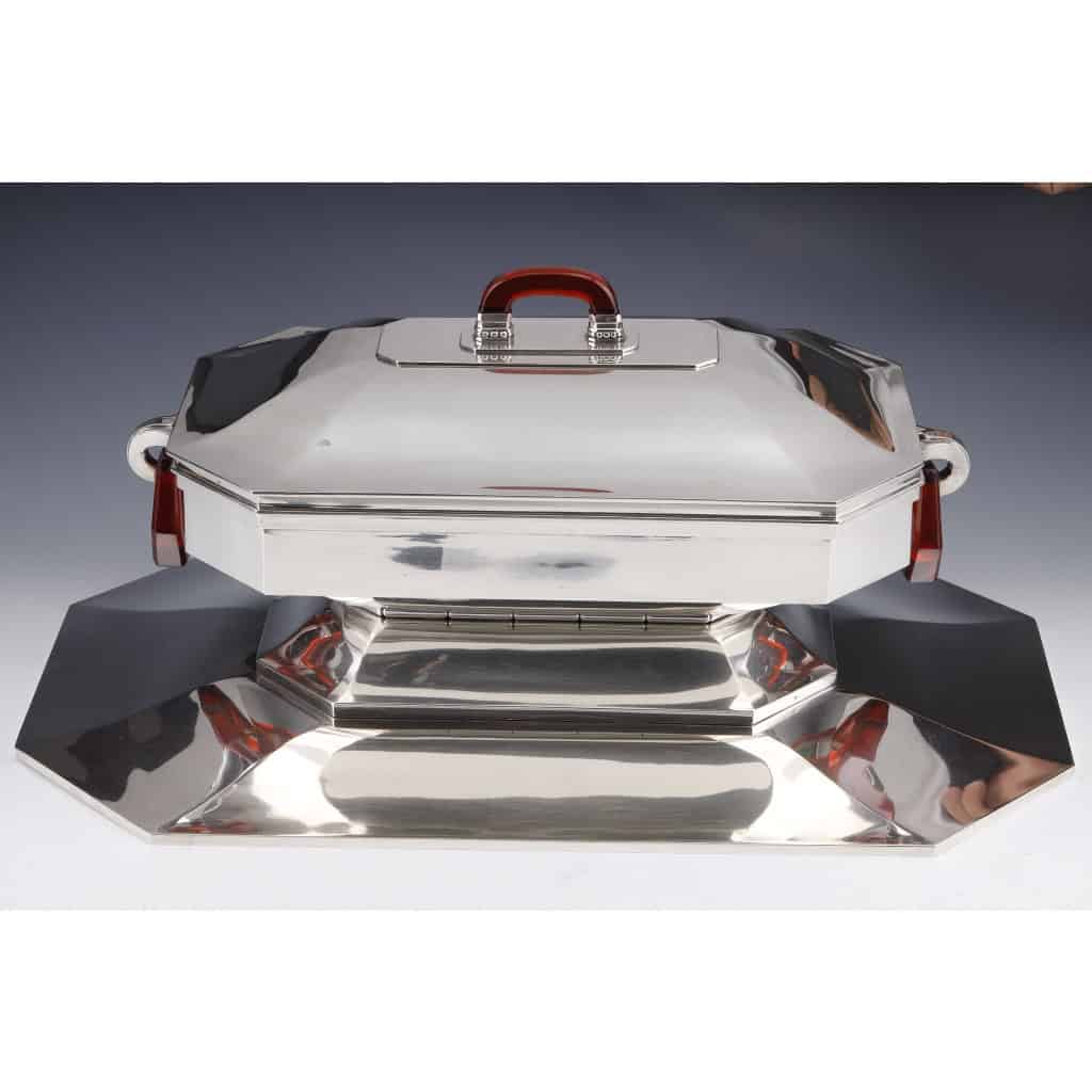 Orfèvre Auguste LEROY – Centre de table en argent massif circa 1930 | Biron 