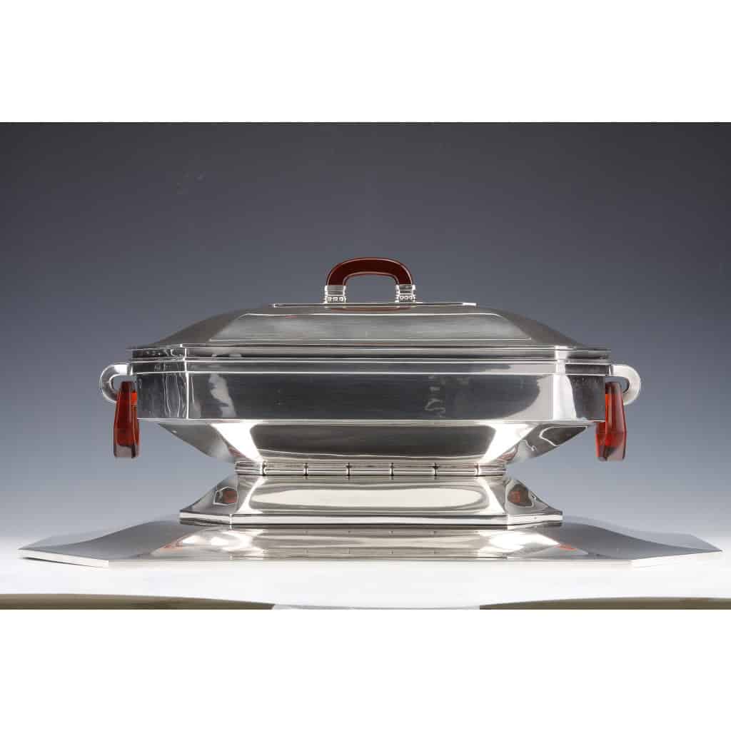 Orfèvre Auguste LEROY – Centre de table en argent massif circa 1930 | Biron 