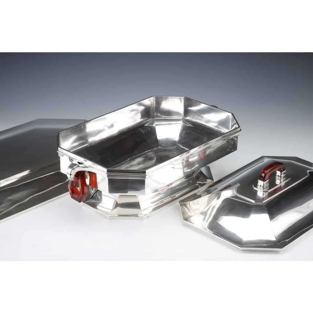 Orfèvre Auguste LEROY – Centre de table en argent massif circa 1930 | Biron 