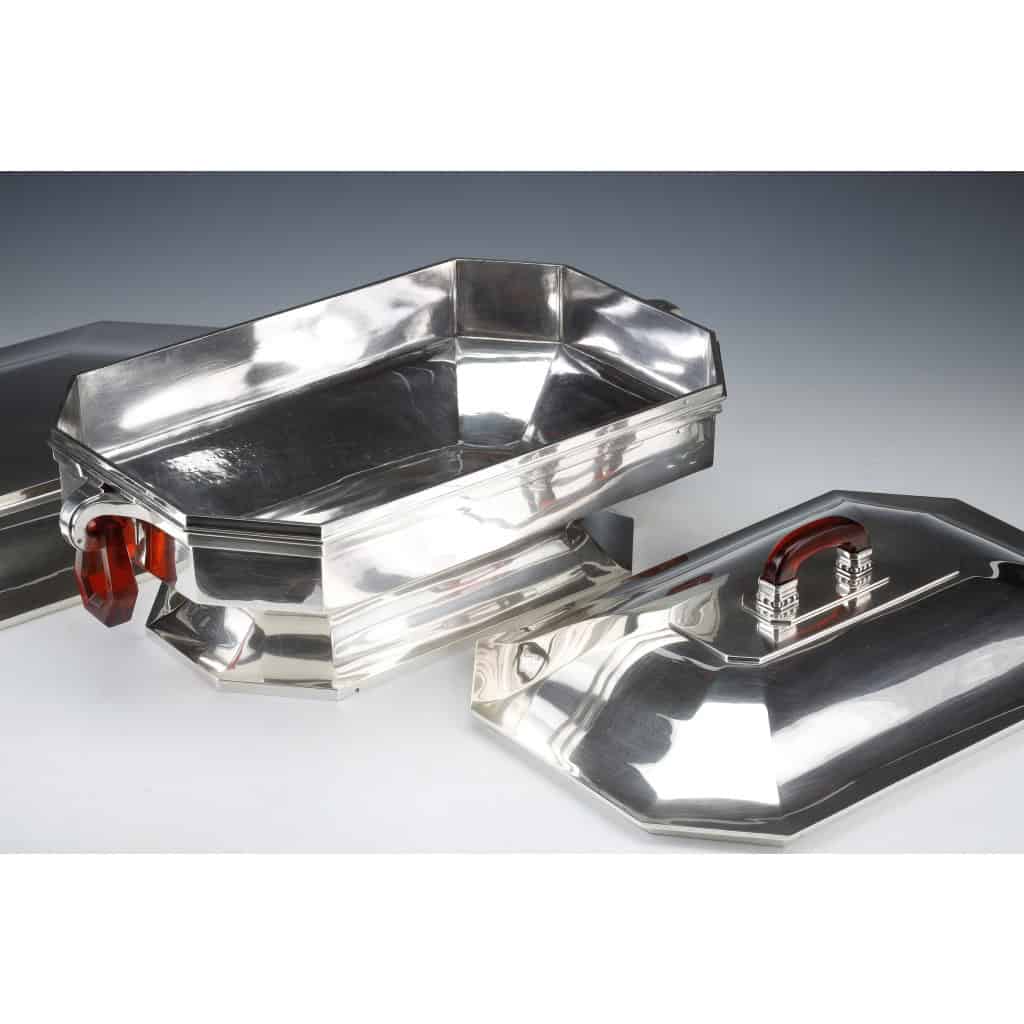 Orfèvre Auguste LEROY – Centre de table en argent massif circa 1930 | Biron 