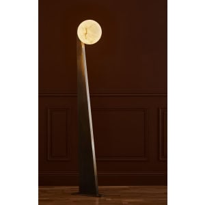 Glustin Luminaires Creation Floor Lamp in Brass with Alabaster Globe