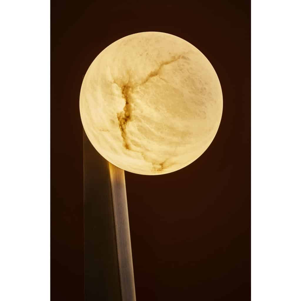 Glustin Luminaires Creation Floor Lamp in Brass with Alabaster Globe | Biron 