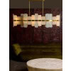Long Brass Chandelier With Rectangular Murano Glass Panels | Biron 