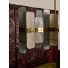 Long Brass Chandelier With Rectangular Murano Glass Panels | Biron 