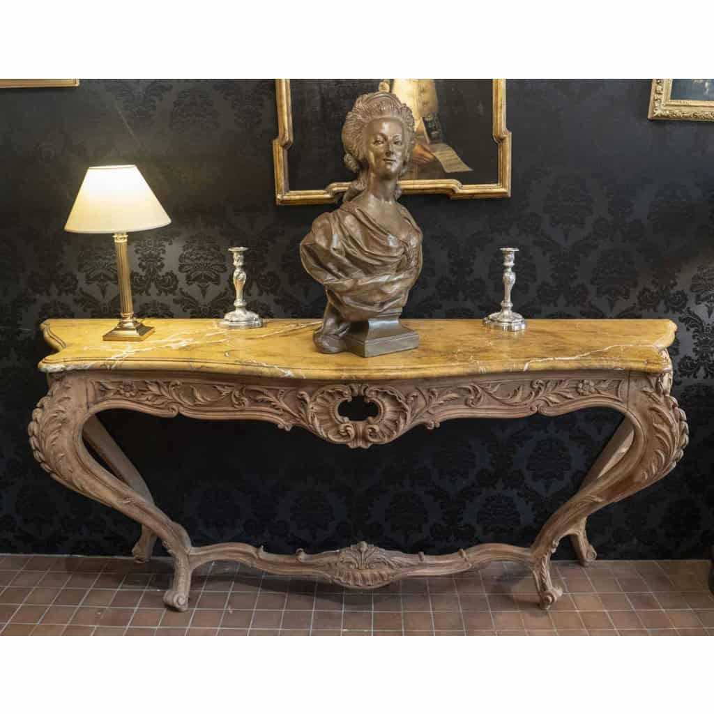 Grande console à quatre pieds en bois de noyer | Biron 