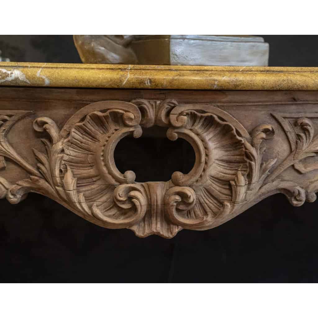 Grande console à quatre pieds en bois de noyer | Biron 