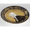 Superbe plat en porcelaine allemande du XIXᵉ siècle, à décor raffiné d’un portrait féminin. | Biron 