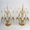 Paire de girandoles de style Louis XV en bronze doré et décor de cristal Baccarat vers 1880 | Biron 