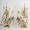 Paire de girandoles de style Louis XV en bronze doré et décor de cristal Baccarat vers 1880 | Biron 