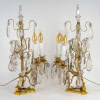 Paire de girandoles de style Louis XV en bronze doré et décor de cristal Baccarat vers 1880 | Biron 