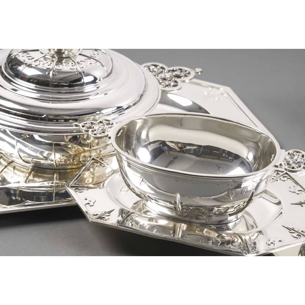 Orfèvre Cardeilhac – Garniture de Table « Renaissance » Mascaron Argent Fin XIXè | Biron 