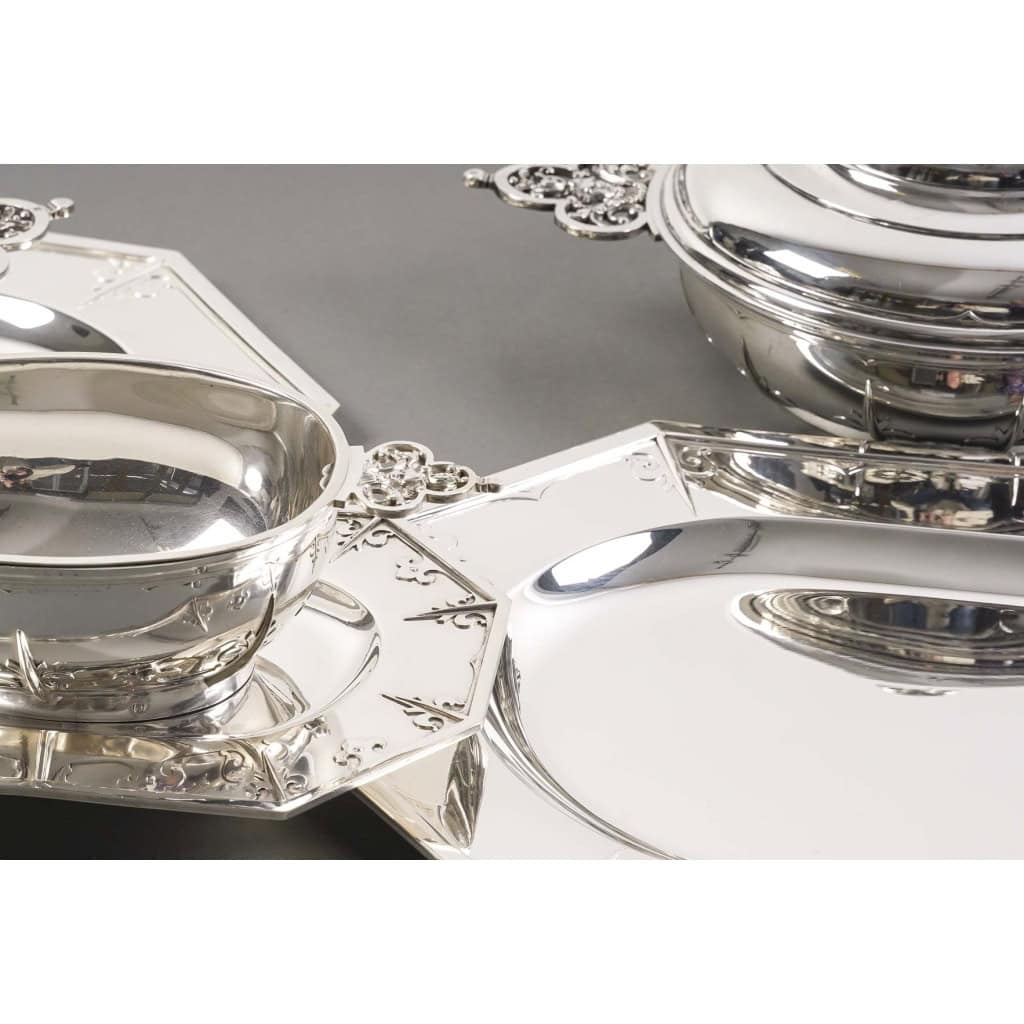 Orfèvre Cardeilhac – Garniture de Table « Renaissance » Mascaron Argent Fin XIXè | Biron 