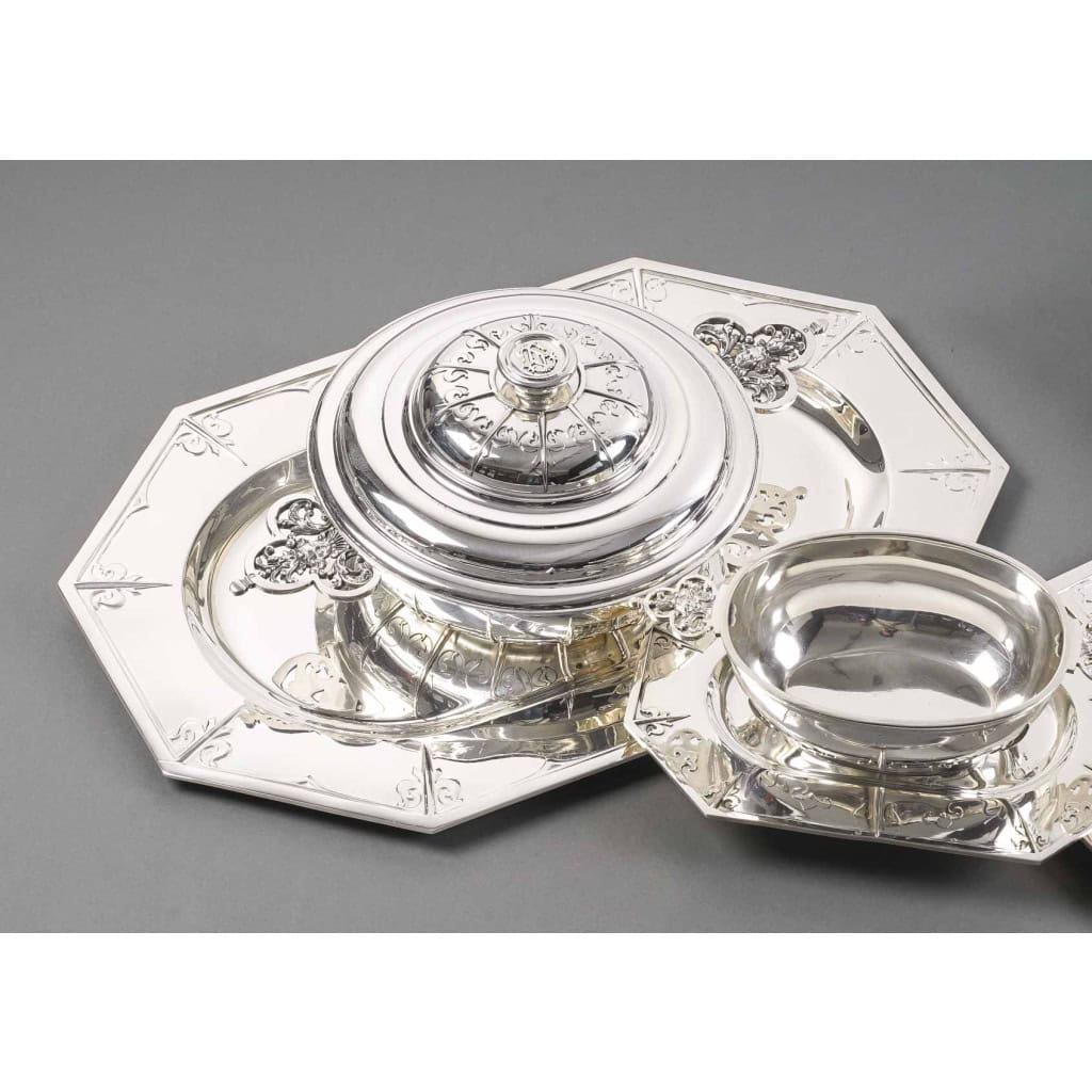 Orfèvre Cardeilhac – Garniture de Table « Renaissance » Mascaron Argent Fin XIXè | Biron 