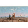 Frank William Warwick Topham (1838-1924) Capri La réparation des filets huile sur panneau vers 1863 | Biron 