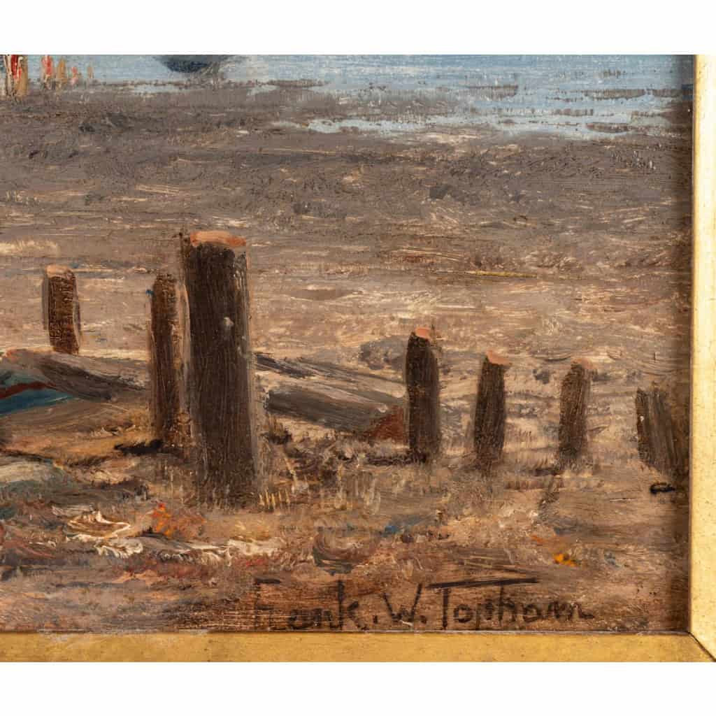 Frank William Warwick Topham (1838-1924) Capri La réparation des filets huile sur panneau vers 1863 | Biron 