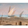 Frank William Warwick Topham (1838-1924) Capri La réparation des filets huile sur panneau vers 1863 | Biron 