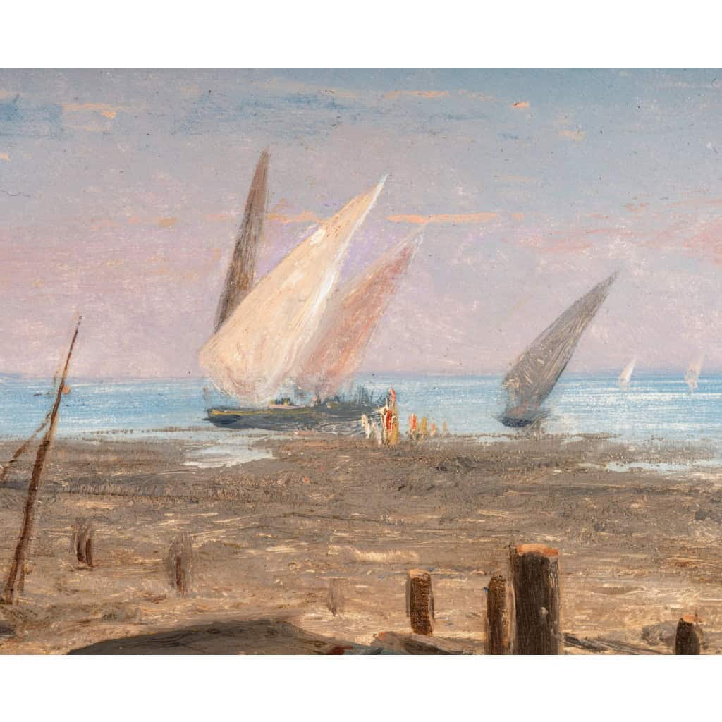 Frank William Warwick Topham (1838-1924) Capri La réparation des filets huile sur panneau vers 1863 | Biron 