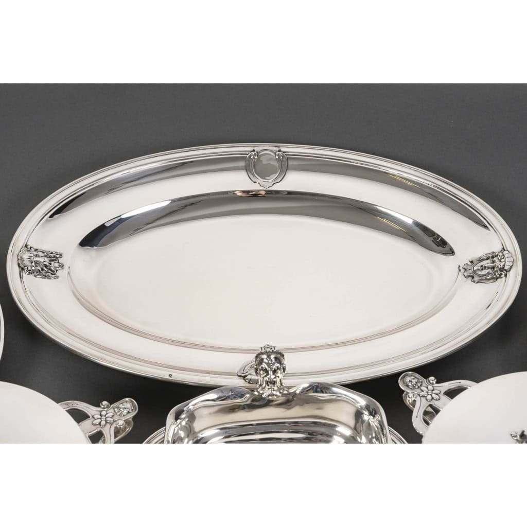J.PIAULT & R. LINZELER – Rare Platerie en argent 10 pièces de forme Fin XIXe | Biron 