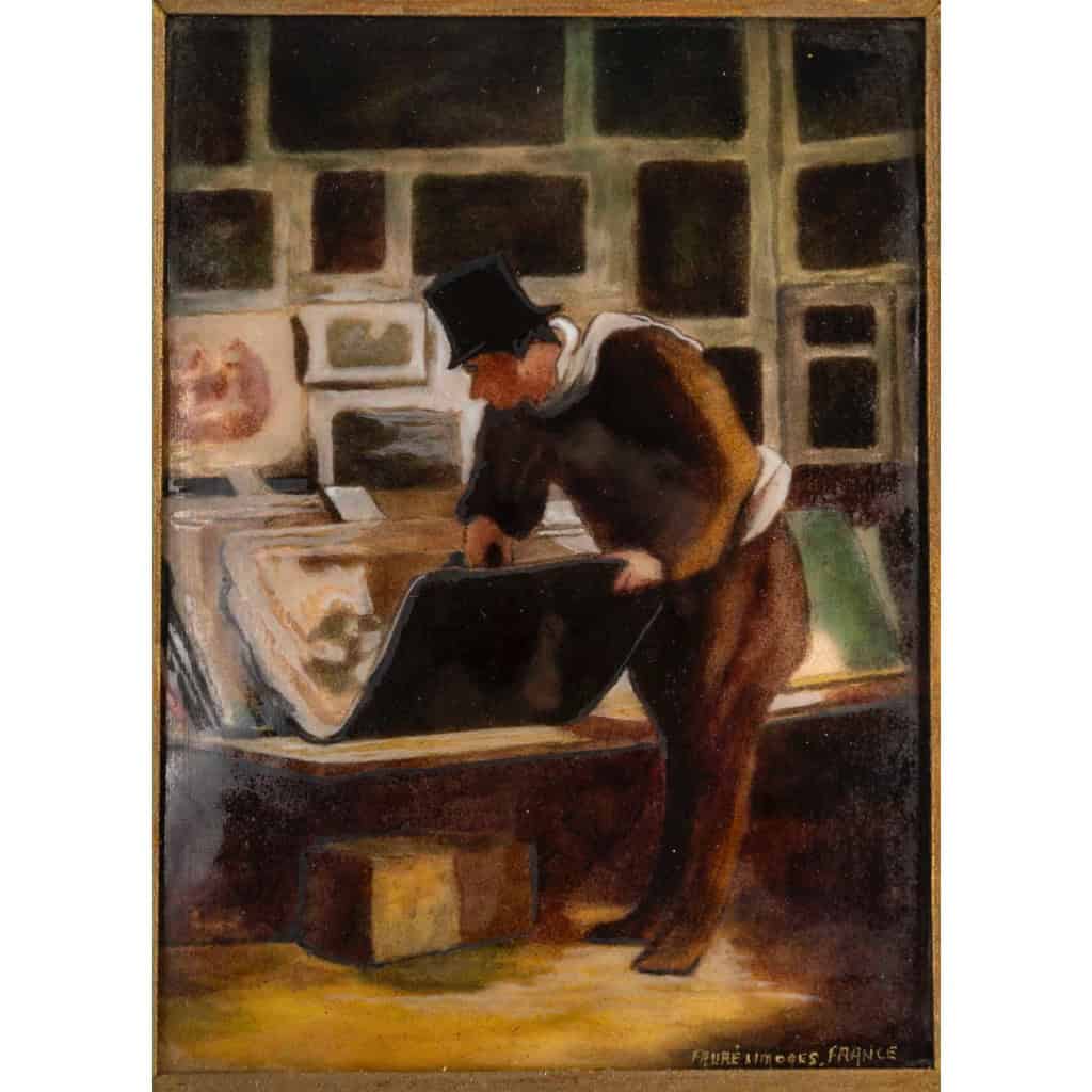 Fauré Limoges L’Amateur d’Estampe d’après Honoré Daumier | Biron 