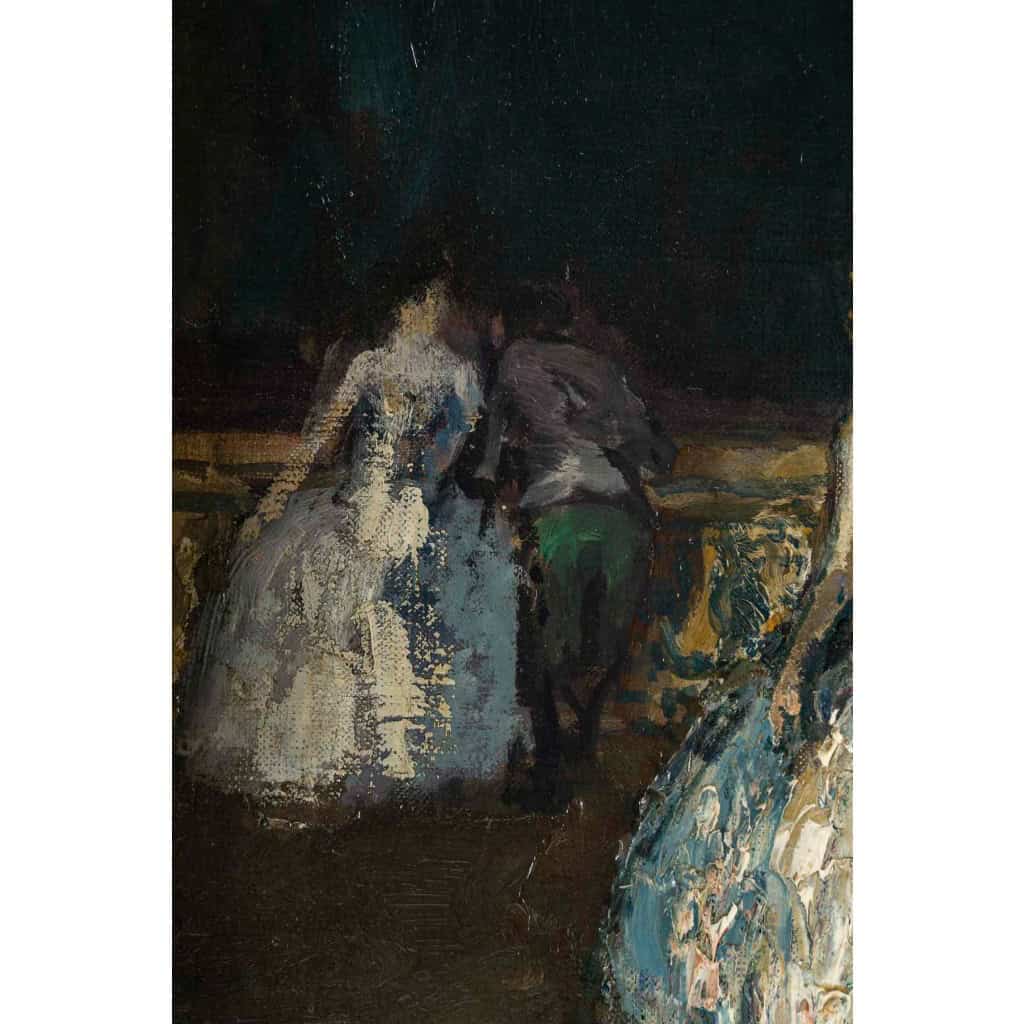 Marcel Cosson (1878-1956) Arlequin et Colombine à Venise huile sur toile vers 1900 | Biron 