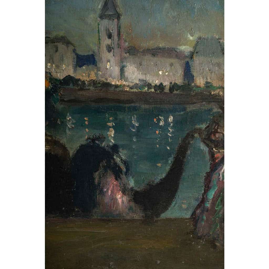Marcel Cosson (1878-1956) Arlequin et Colombine à Venise huile sur toile vers 1900 | Biron 
