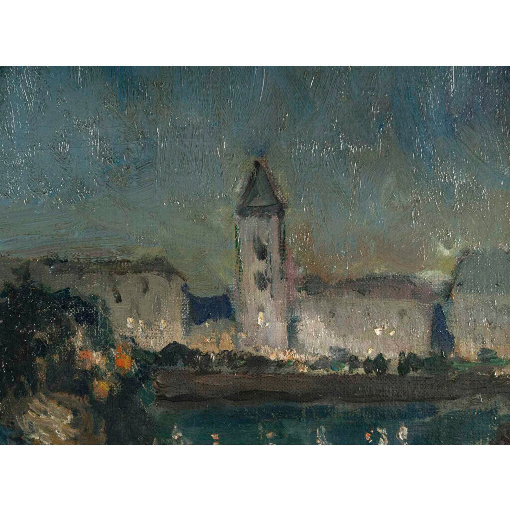 Marcel Cosson (1878-1956) Arlequin et Colombine à Venise huile sur toile vers 1900 | Biron 