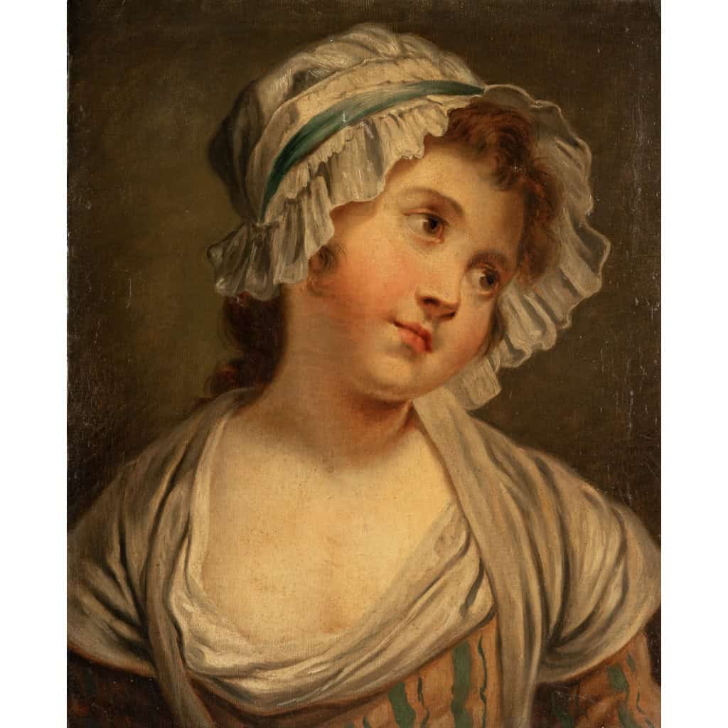 Jean-Baptiste Greuze (d’après) Jeune fille à la Coiffe huile sur toile vers 1850-1880 | Biron 