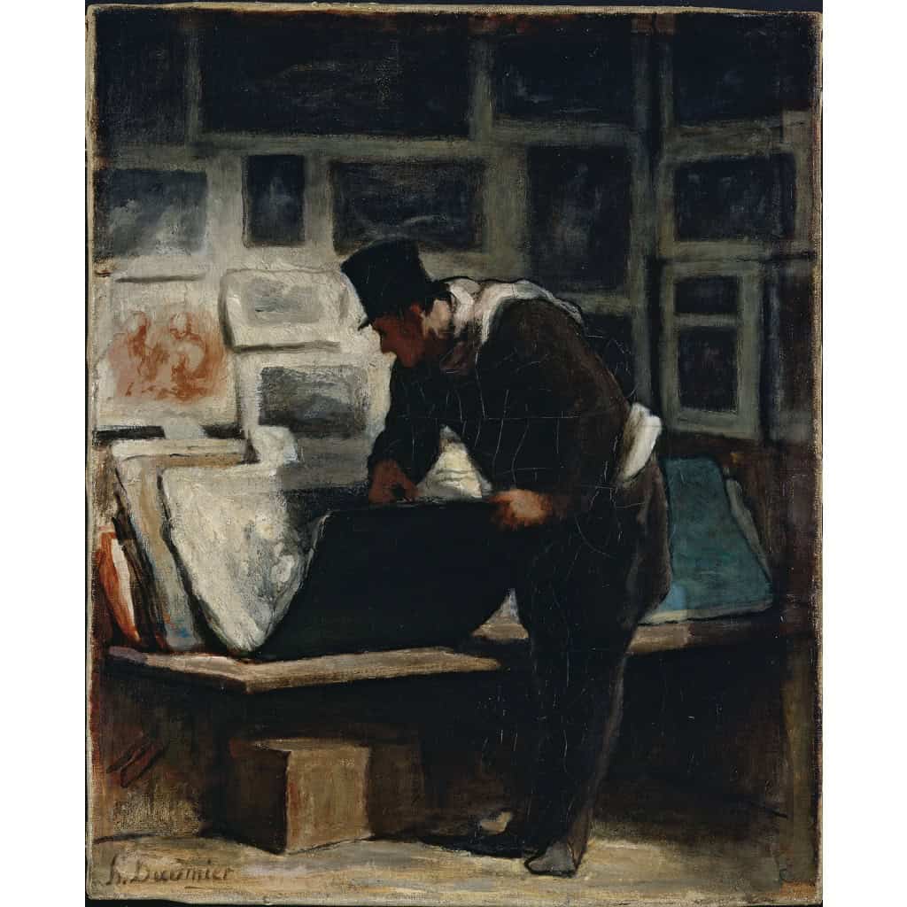 Fauré Limoges L’Amateur d’Estampe d’après Honoré Daumier | Biron 