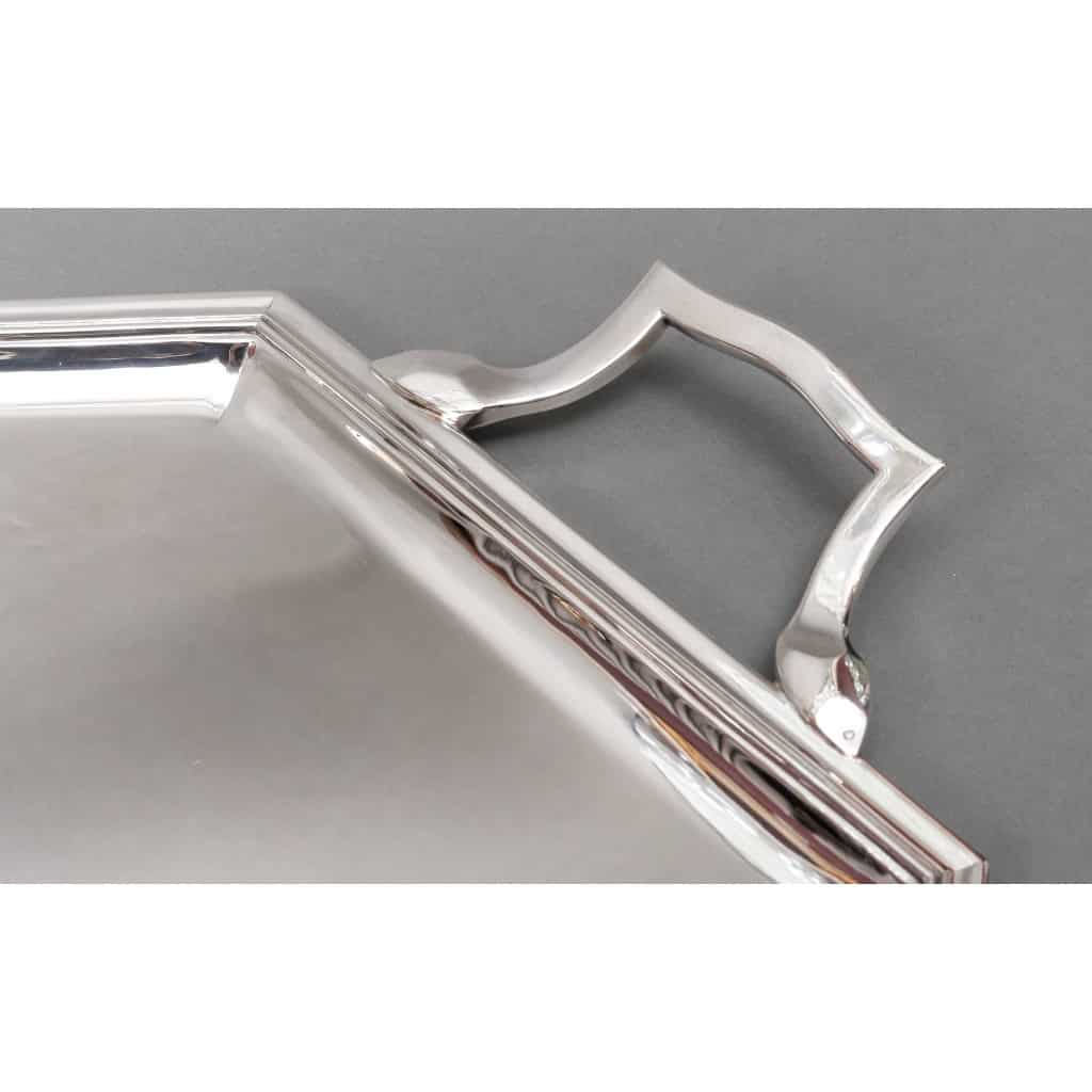 E. VABRE – Plateau en argent massif ART DECO vers 1930 | Biron 