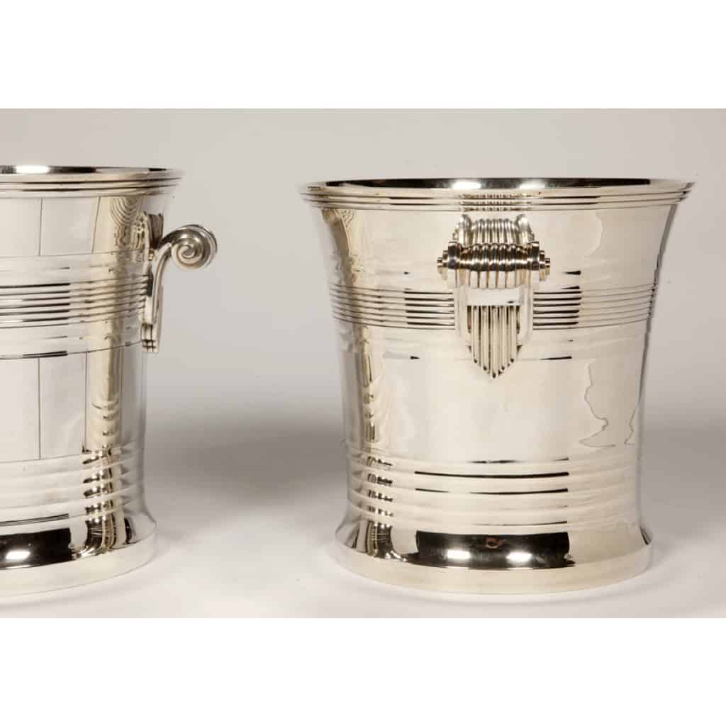 Orfèvre BOIN TABURET – Paire de rafraîchissoirs en argent massif Epoque ART DECO | Biron 