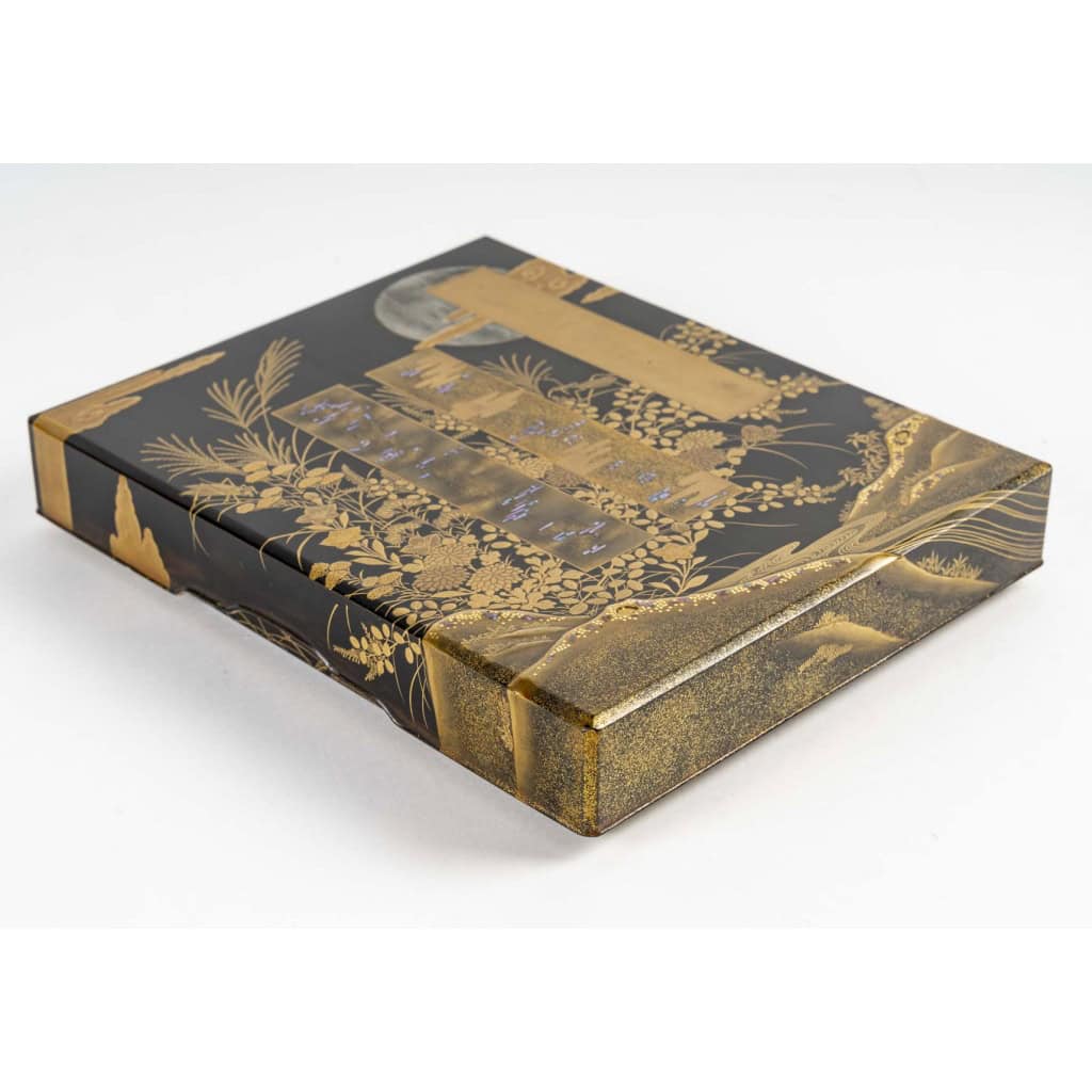 Suzuri bako (écritoire japonais) en laque or et argent | Biron 