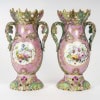 Paire de vases roses et verts de Paris | Biron 