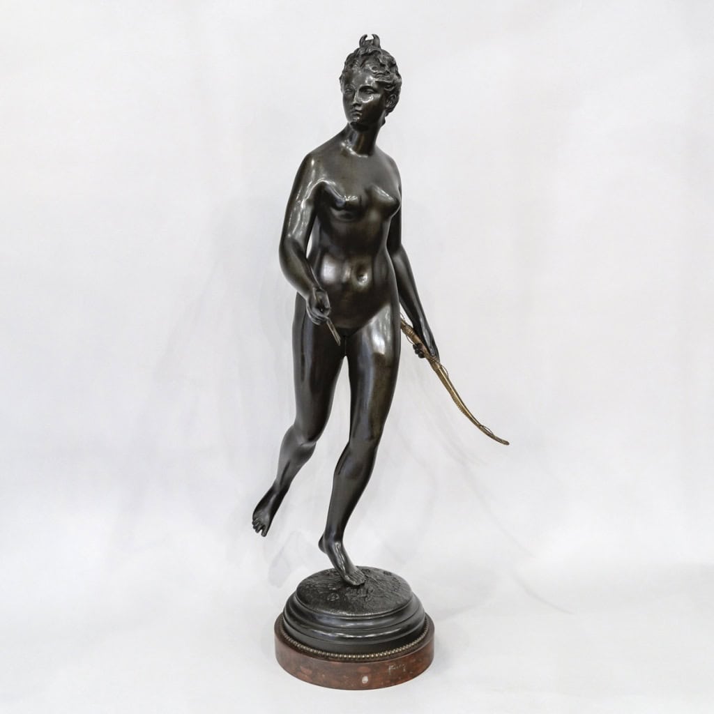 Sculpture – « Diane Chasseresse » , Jean – Antoine Houdon (1741-1828) – Bronze | Biron 