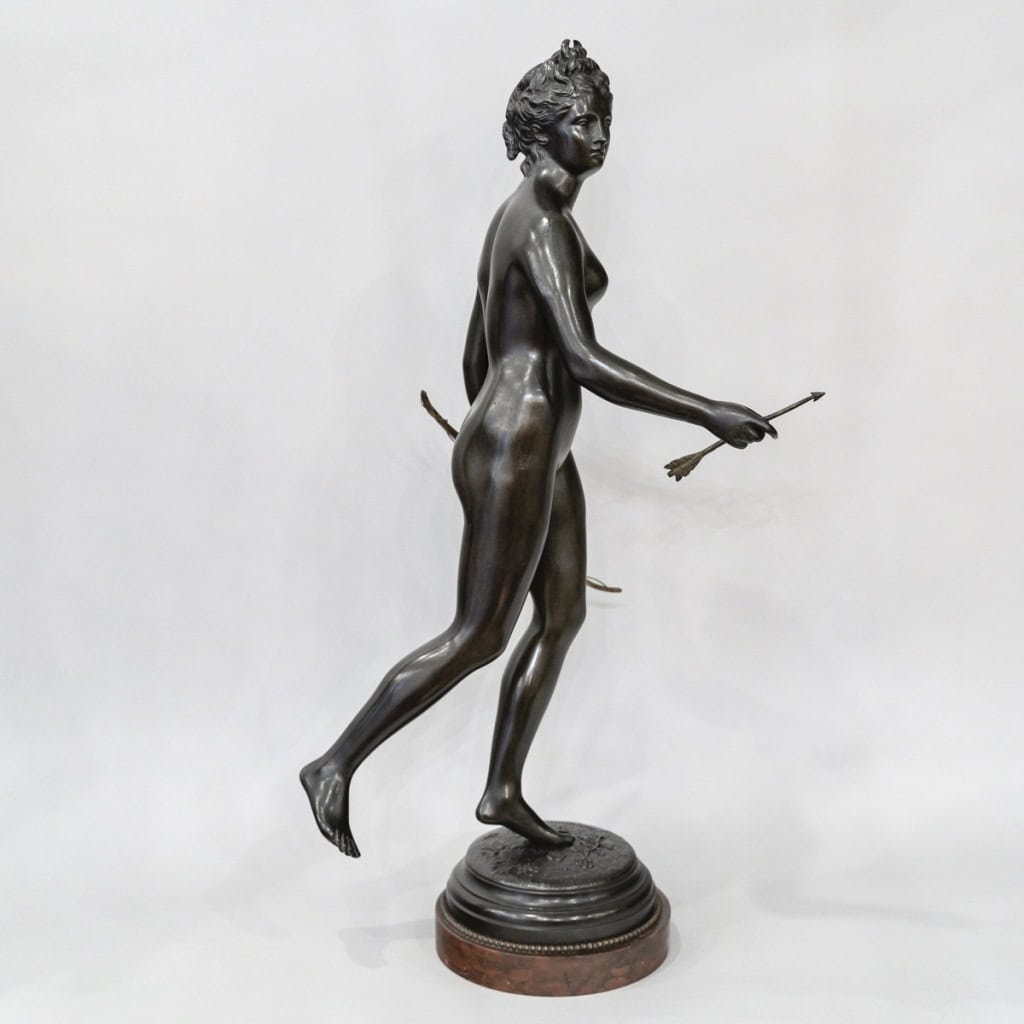 Sculpture – « Diane Chasseresse » , Jean – Antoine Houdon (1741-1828) – Bronze | Biron 
