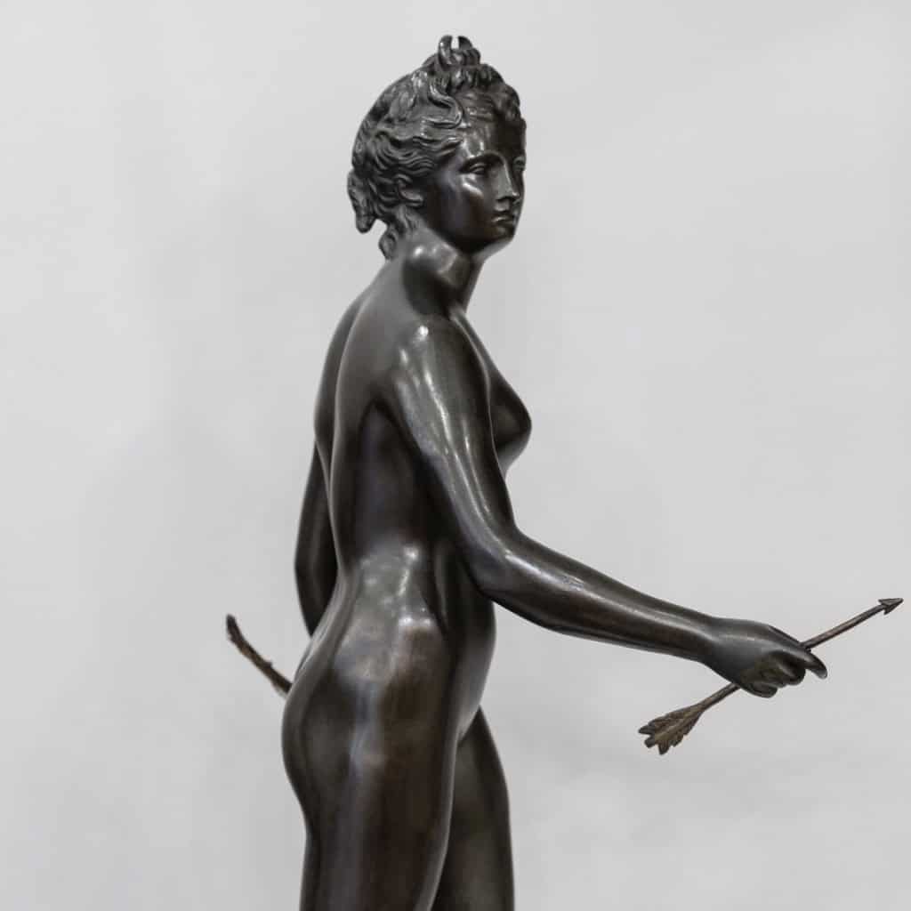 Sculpture – « Diane Chasseresse » , Jean – Antoine Houdon (1741-1828) – Bronze | Biron 