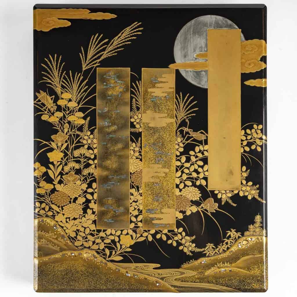 Suzuri bako (écritoire japonais) en laque or et argent | Biron 