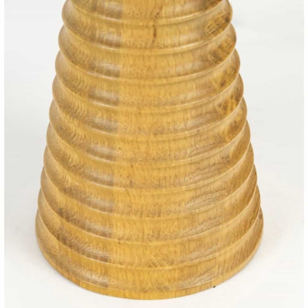 1960 Lampe en bois d’olivier tourné signée Conran | Biron 