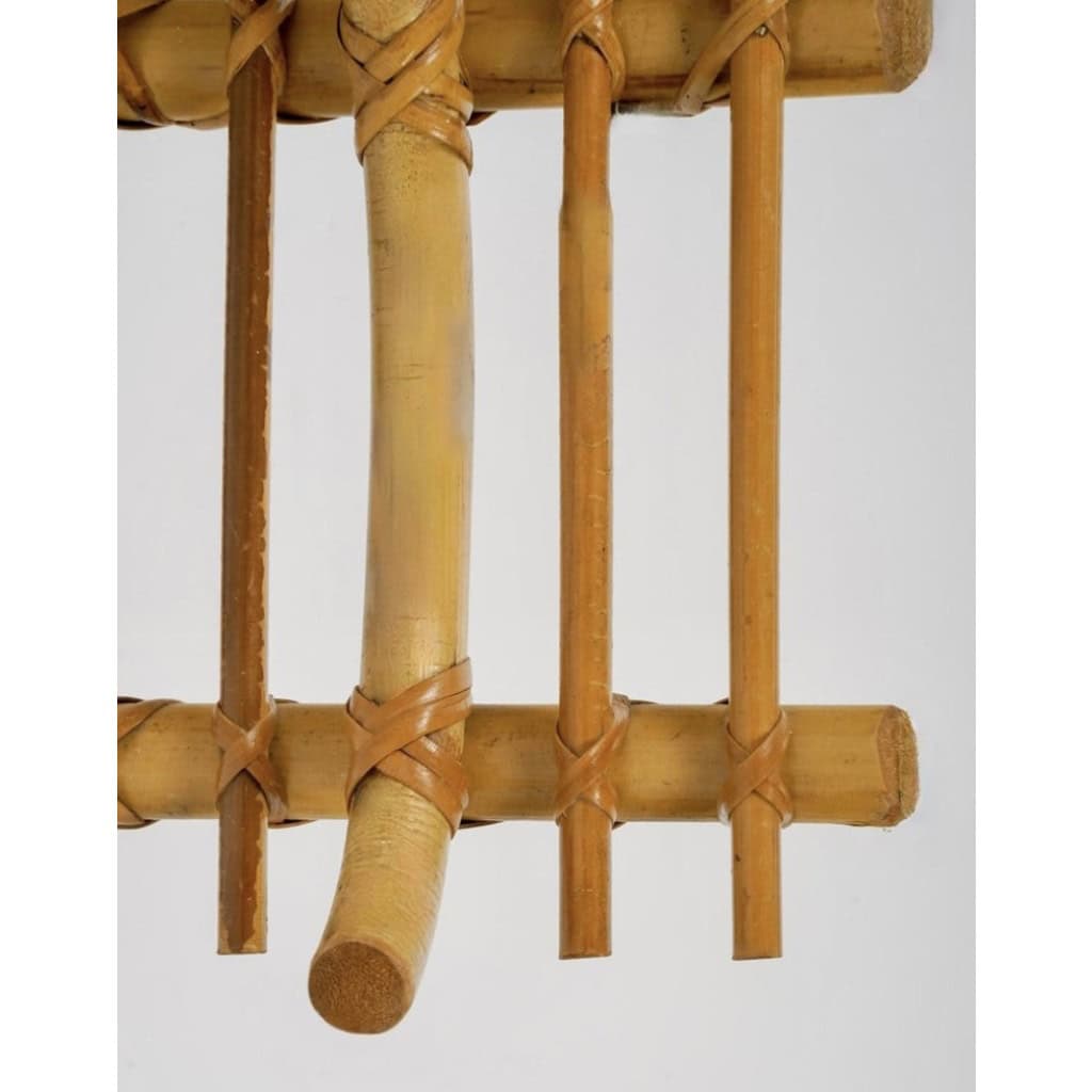 1950 Paire d’appliques en rotin Louis Sognot | Biron 