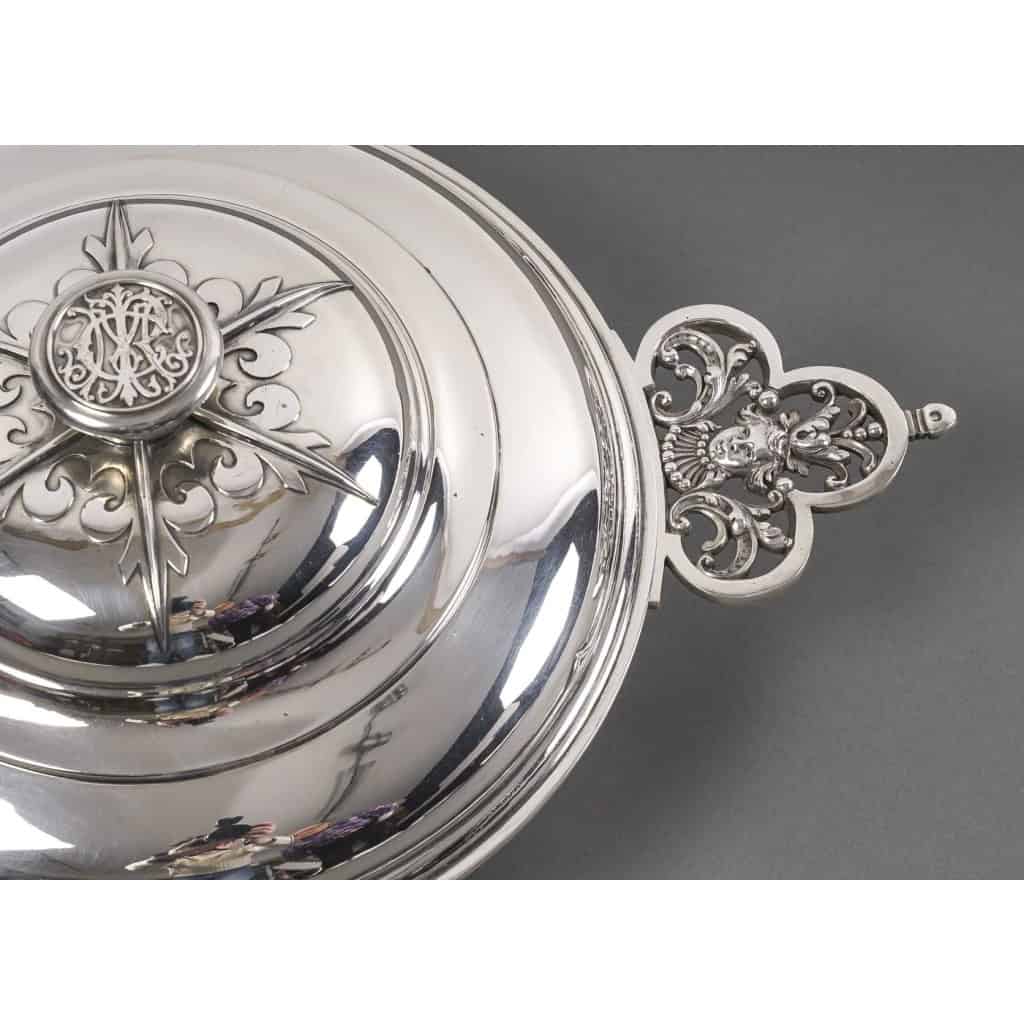 Orfèvre CARDEILHAC – Légumier couvert en argent massif mascaron circa XIXè | Biron 