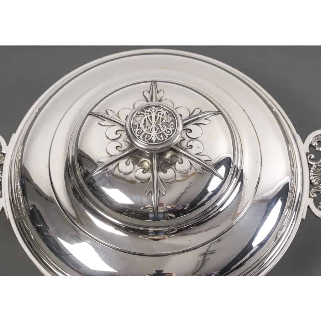 Orfèvre CARDEILHAC – Légumier couvert en argent massif mascaron circa XIXè | Biron 
