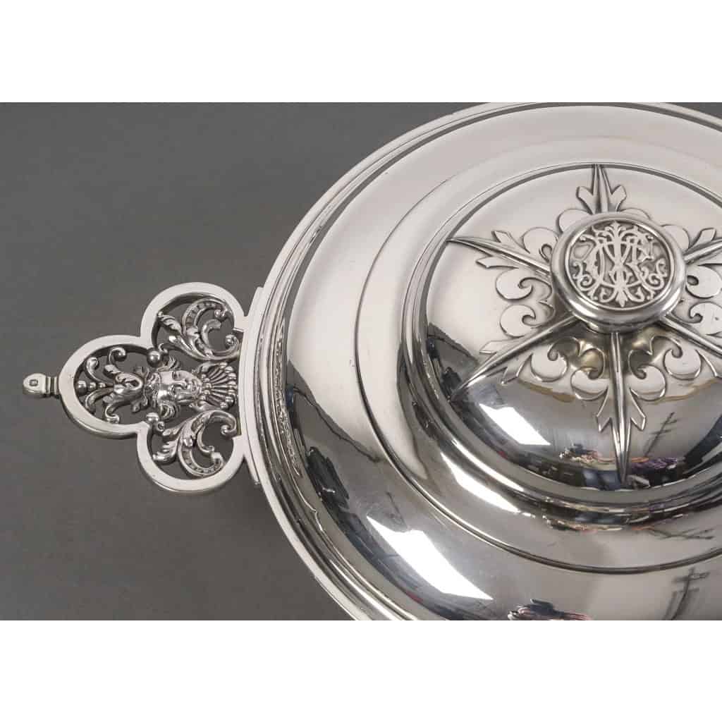 Orfèvre CARDEILHAC – Légumier couvert en argent massif mascaron circa XIXè | Biron 