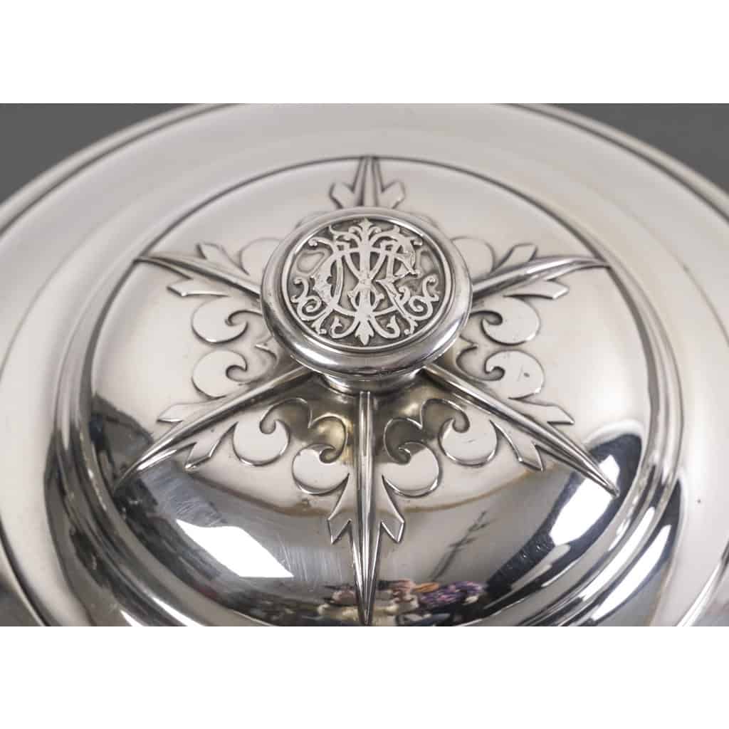 Orfèvre CARDEILHAC – Légumier couvert en argent massif mascaron circa XIXè | Biron 