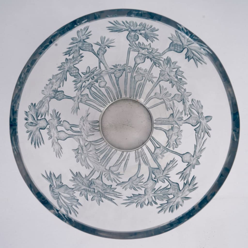 Vase « Bluets » verre blanc patiné bleu de René LALIQUE | Biron 