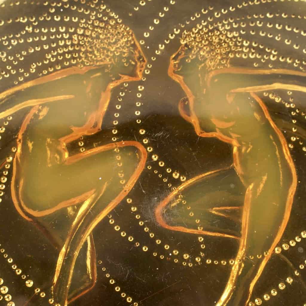 Boîte « Deux Sirènes » verre orange opalescent de René LALIQUE | Biron 