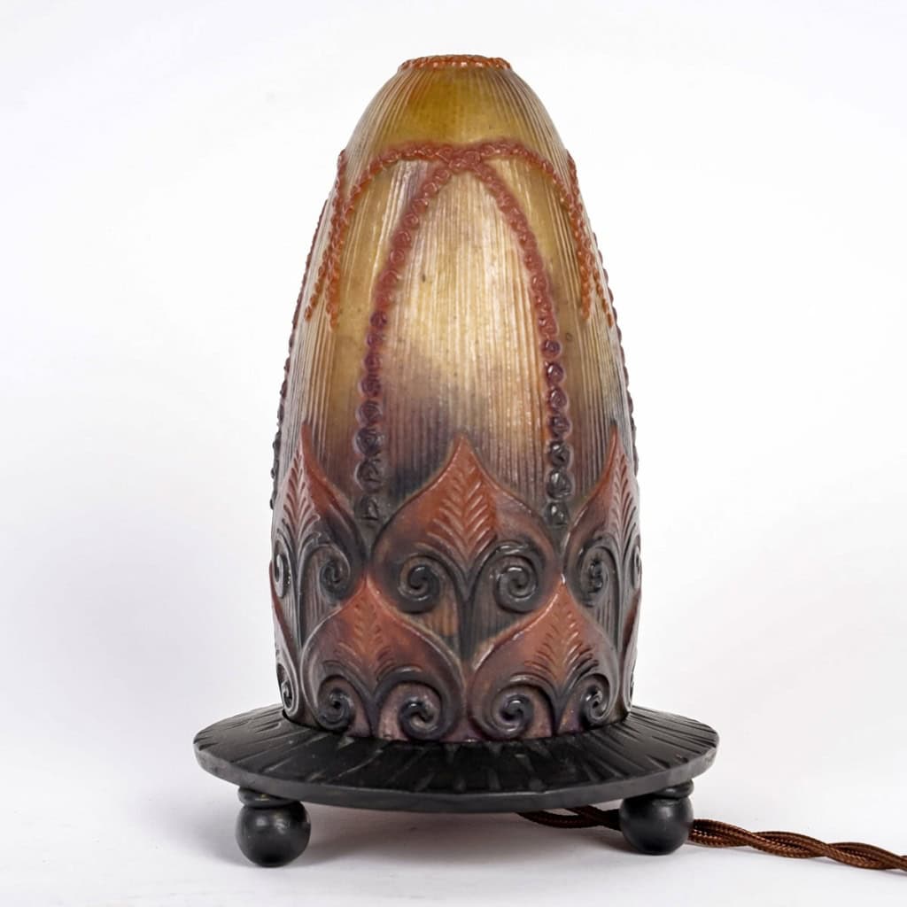 Veilleuse « Plantes Aquatiques » pâte de verre de Gabriel ARGY-ROUSSEAU | Biron 