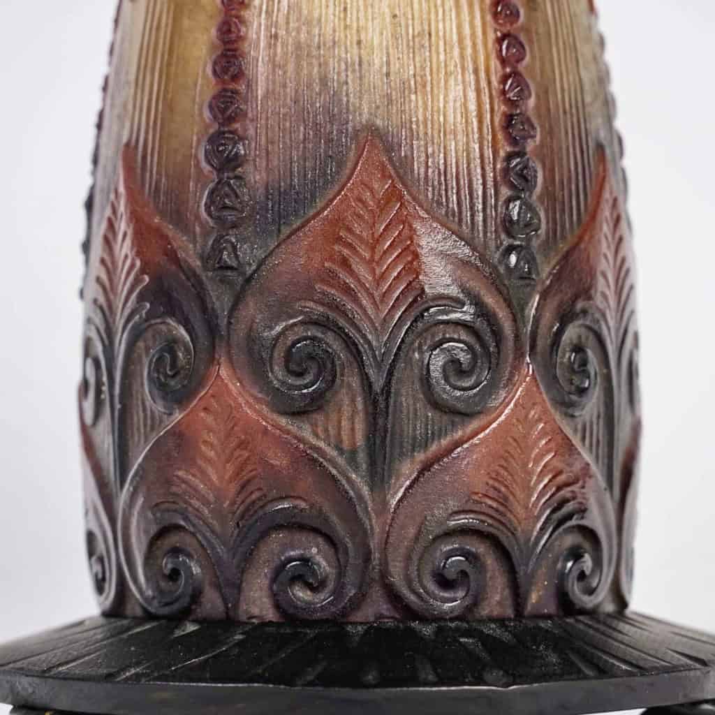 Veilleuse « Plantes Aquatiques » pâte de verre de Gabriel ARGY-ROUSSEAU | Biron 